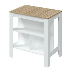 Tavolo fisso Barzano, 103x67 h105 cm, Bianco e Rovere<Dmora Discount