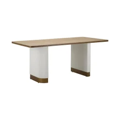 Tavolo fisso Brian, 180x90 h76 cm, Bianco e Marrone<Dmora Cheap