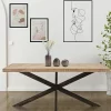 Tavolo fisso Deller, 180x90 h77 cm, Marrone e Nero<Dmora Sale