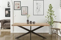 Tavolo fisso Deller, 180x90 h77 cm, Marrone e Nero<Dmora Sale