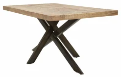Tavolo fisso Deller, 180x90 h77 cm, Marrone e Nero<Dmora Sale