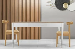 Tavolo fisso Dindga, 180x60 h80 cm, Bianco e Marrone<Dmora Clearance