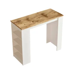 Tavolo fisso Dportanov, 120x52 h102 cm, Quercia e Bianco<Dmora Online