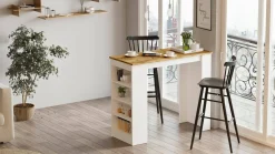 Tavolo fisso Dportanov, 120x52 h102 cm, Quercia e Bianco<Dmora Online
