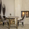 Tavolo fisso Kazimir, Oro e Marrone, 80x80 h76 cm<Dmora Sale