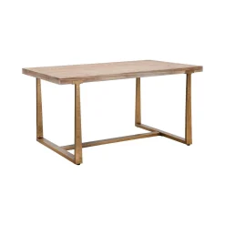 Tavolo fisso Kazimir, Oro e Marrone, 150x90 h78 cm<Dmora Cheap