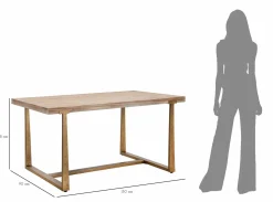 Tavolo fisso Kazimir, Oro e Marrone, 150x90 h78 cm<Dmora Cheap
