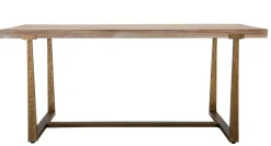 Tavolo fisso Kazimir, Oro e Marrone, 180x90 h78 cm<Dmora New