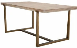 Tavolo fisso Kazimir, Oro e Marrone, 180x90 h78 cm<Dmora New