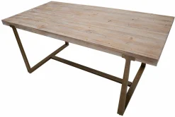 Tavolo fisso Kazimir, Oro e Marrone, 180x90 h78 cm<Dmora New