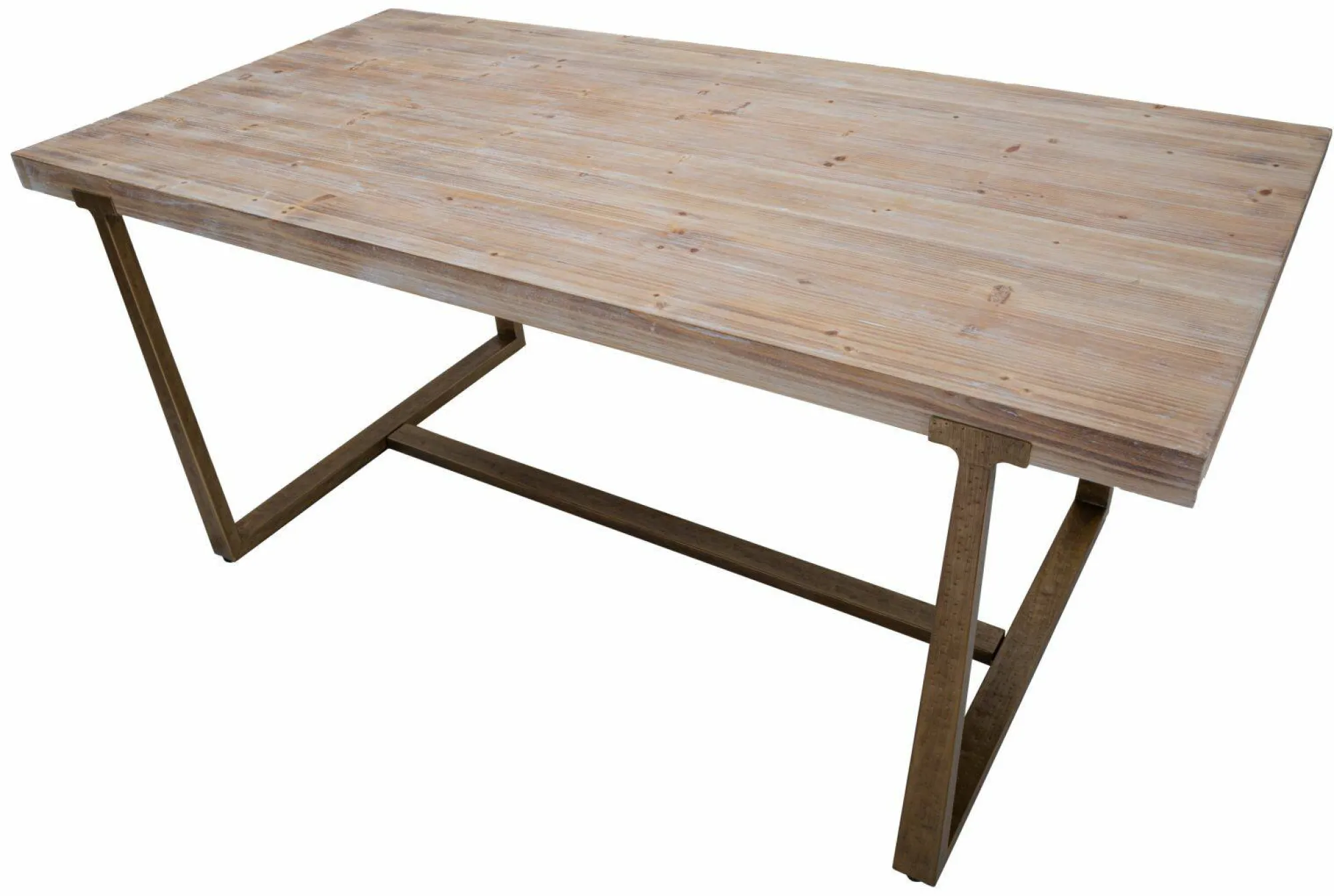 Tavolo fisso Kazimir, Oro e Marrone, 180x90 h78 cm<Dmora New