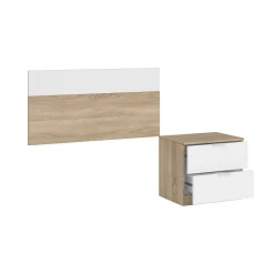 Testiera Aleangy, 100h50 cm, Rovere e Bianco<Dmora Shop