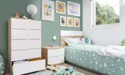 Testiera Aleangy, 100h50 cm, Rovere e Bianco<Dmora Shop