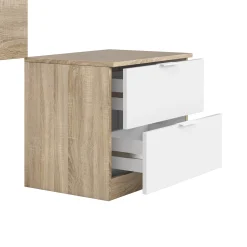 Testiera Aleangy, 100h50 cm, Rovere e Bianco<Dmora Shop
