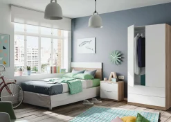 Testiera Aleangy, 100h50 cm, Rovere e Bianco<Dmora Shop