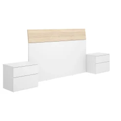 Testiera letto Dcelja, 161x4h100 cm, Bianco e Rovere<Dmora Sale