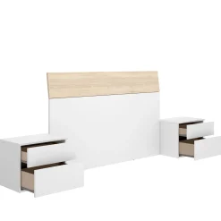 Testiera letto Dcelja, 161x4h100 cm, Bianco e Rovere<Dmora Sale
