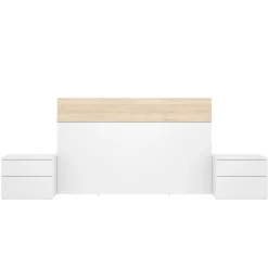 Testiera letto Dcelja, 161x4h100 cm, Bianco e Rovere<Dmora Sale