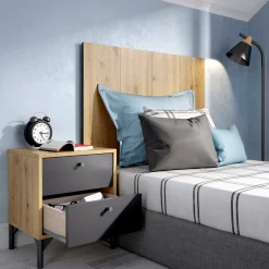 Testiera letto Lily, 99x3h61 cm, Rovere e Antracite<Dmora Flash Sale