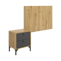 Testiera letto Lily, 99x3h61 cm, Rovere e Antracite<Dmora Flash Sale