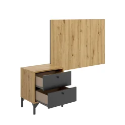 Testiera letto Lily, 99x3h61 cm, Rovere e Antracite<Dmora Flash Sale