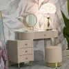 Toeletta Guidobono, 120x40 h75 cm, Rosa e Oro<Dmora Outlet