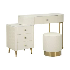 Toeletta Guidobono, 120x40 h75 cm, Bianco e Oro<Dmora Online