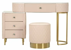 Toeletta Guidobono, 120x40 h75 cm, Rosa e Oro<Dmora Outlet
