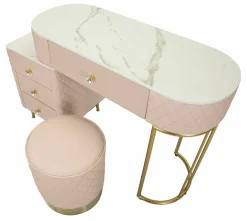 Toeletta Guidobono, 120x40 h75 cm, Rosa e Oro<Dmora Outlet