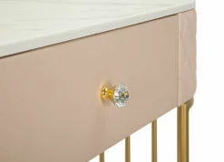 Toeletta Guidobono, 120x40 h75 cm, Rosa e Oro<Dmora Outlet