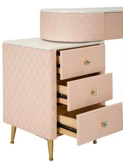 Toeletta Guidobono, 120x40 h75 cm, Rosa e Oro<Dmora Outlet