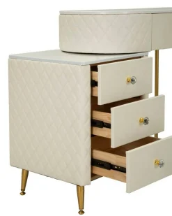 Toeletta Guidobono, 120x40 h75 cm, Bianco e Oro<Dmora Online