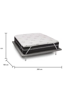 Topper matrimoniale Afella, Anti acaro e Anallergico, Cm 160x200h5<Dmora New