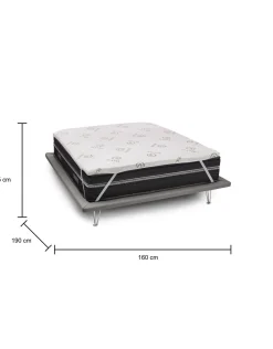 Topper matrimoniale Afella, Anti acaro e Anallergico, Cm 160x190h5<Dmora Store