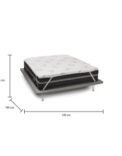 Topper piazza e mezza Airo, Anti acaro e Anallergico, Cm 120x190h5<Dmora Discount