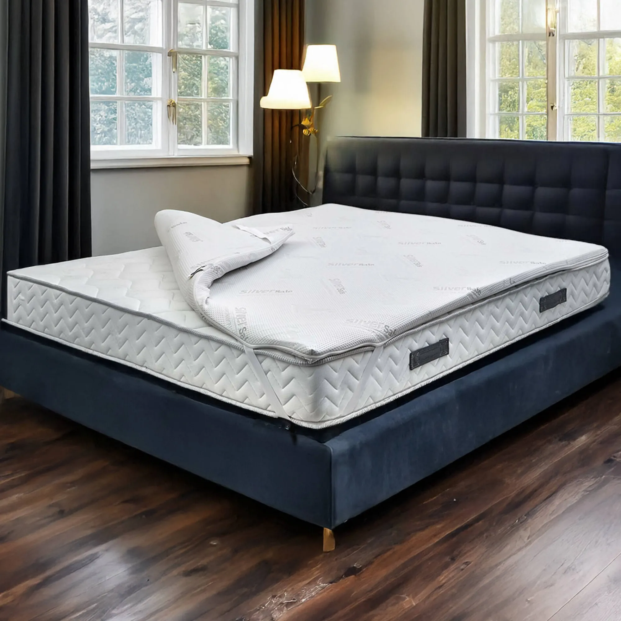Topper piazza e mezza Astracan, 100% Made in Italy, 120x200xh5 cm<Dmora Discount