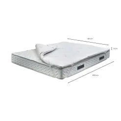 Topper piazza e mezza Elvia, 100% Made in Italy, 120x200xh5 cm<Dmora New