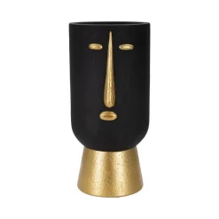 Vaso Hamilton, Nero e Oro, 21x21 h45 cm<Dmora Discount