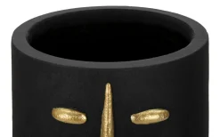 Vaso Hamilton, Nero e Oro, 21x21 h45 cm<Dmora Discount