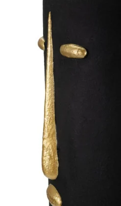 Vaso Hamilton, Nero e Oro, 21x21 h45 cm<Dmora Discount