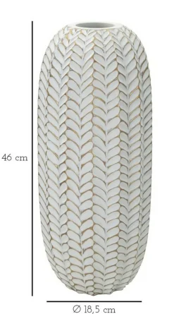 Vaso Whitechapel, Bianco e Oro, 19x19 h46 cm<Dmora Outlet