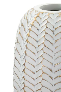 Vaso Whitechapel, Bianco e Oro, 20x20 h67 cm<Dmora Fashion