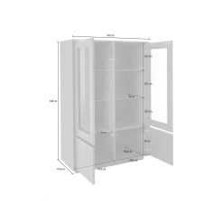 Vetrina Agostino, cm 100x41h146,<Dmora Outlet