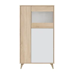 Vetrina Altavista, 77x33h142 cm, Rovere e Bianco<Dmora Clearance