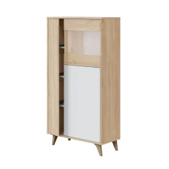 Vetrina Altavista, 77x33h142 cm, Rovere e Bianco<Dmora Clearance