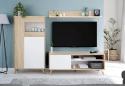 Vetrina Altavista, 77x33h142 cm, Rovere e Bianco<Dmora Clearance