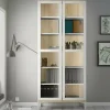 Vetrina Hudhud, 89x36 h203 cm, Bianco e Quercia<Dmora Discount