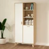 Vetrina Mirinae, 40x89 h188 cm, Rovere e Bianco<Dmora Flash Sale