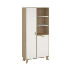 Vetrina Mirinae, 40x89 h188 cm, Rovere e Bianco<Dmora Flash Sale
