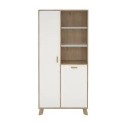 Vetrina Mirinae, 40x89 h188 cm, Rovere e Bianco<Dmora Flash Sale
